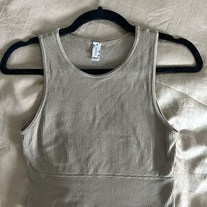 Ribbed Tan Crop Top